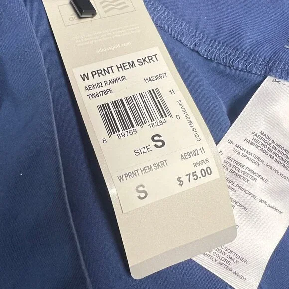 Adidas Golf Womens Floral  Print Hem Skirt Blue Knit Size S - Picture 11 of 11